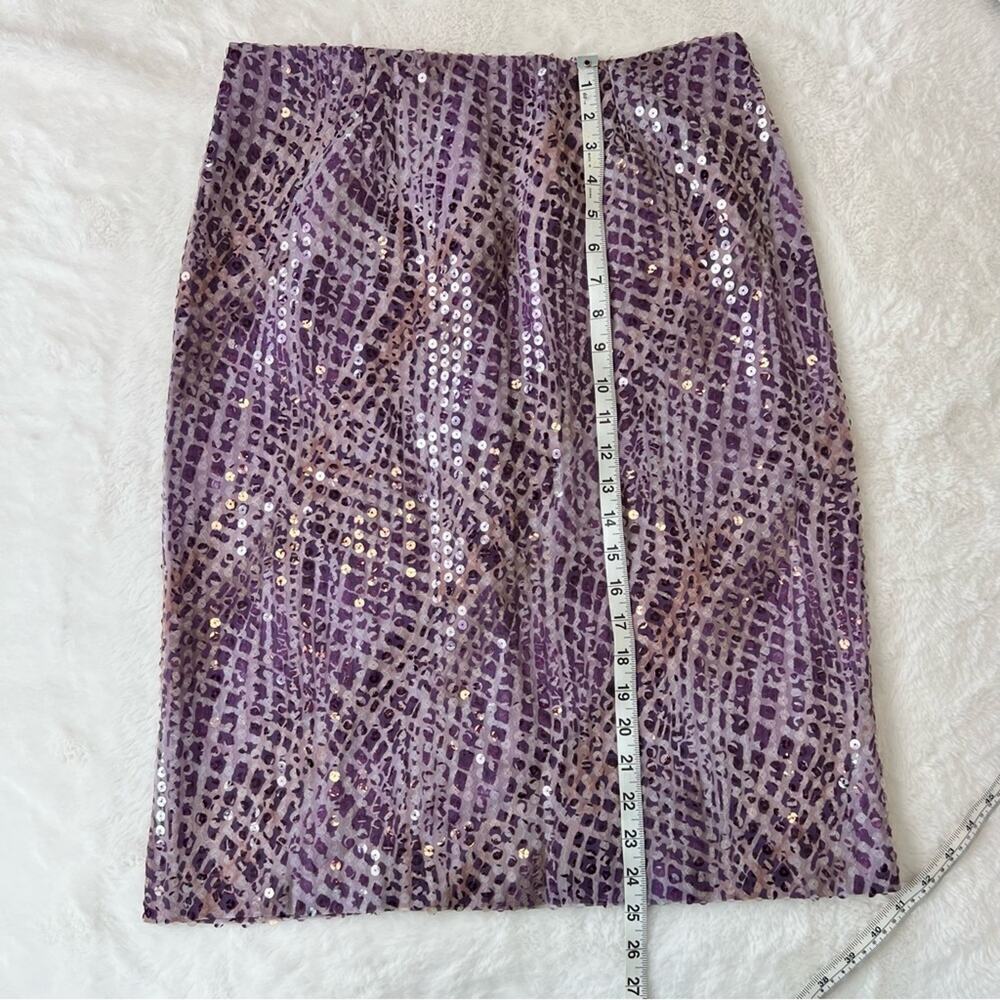 Javier Larrainzar Purple Sequin Two Piece Set Top Skirt Couture Evening Sz 12 - Picture 11 of 14
